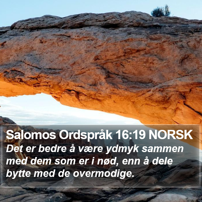 Salomos Ordspråk 16:19 NORSK Bible Study