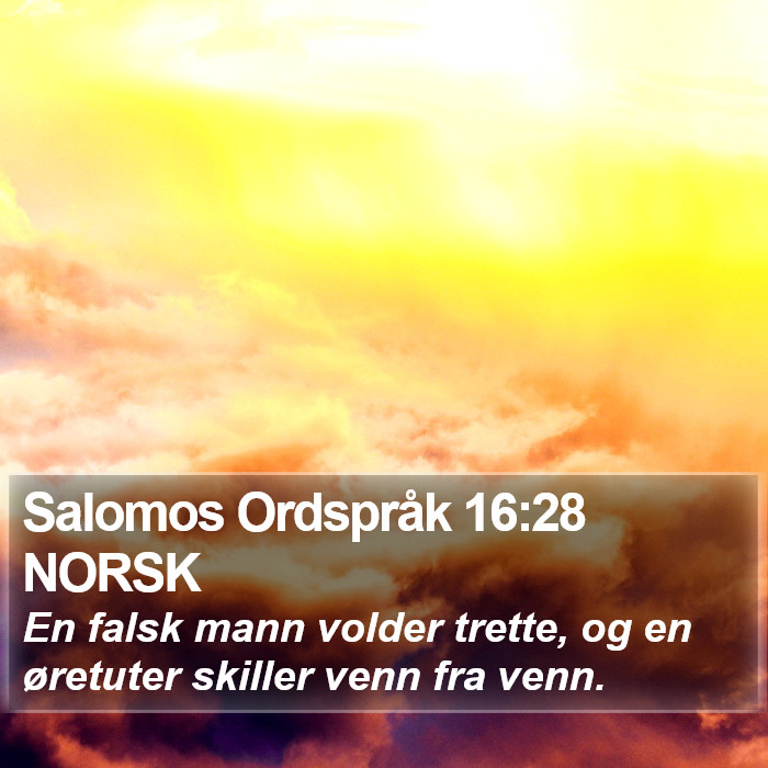 Salomos Ordspråk 16:28 NORSK Bible Study