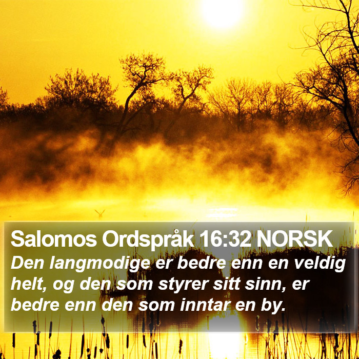 Salomos Ordspråk 16:32 NORSK Bible Study