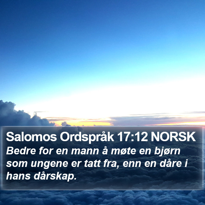 Salomos Ordspråk 17:12 NORSK Bible Study