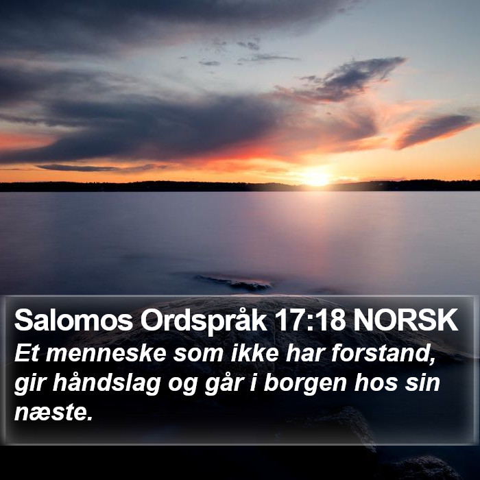 Salomos Ordspråk 17:18 NORSK Bible Study