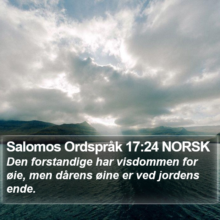 Salomos Ordspråk 17:24 NORSK Bible Study