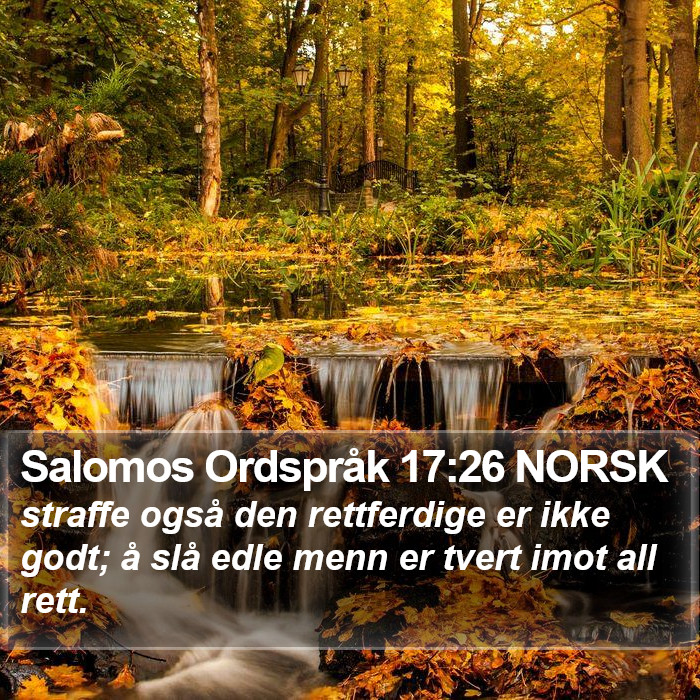 Salomos Ordspråk 17:26 NORSK Bible Study