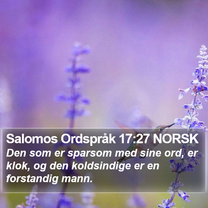 Salomos Ordspråk 17:27 NORSK Bible Study