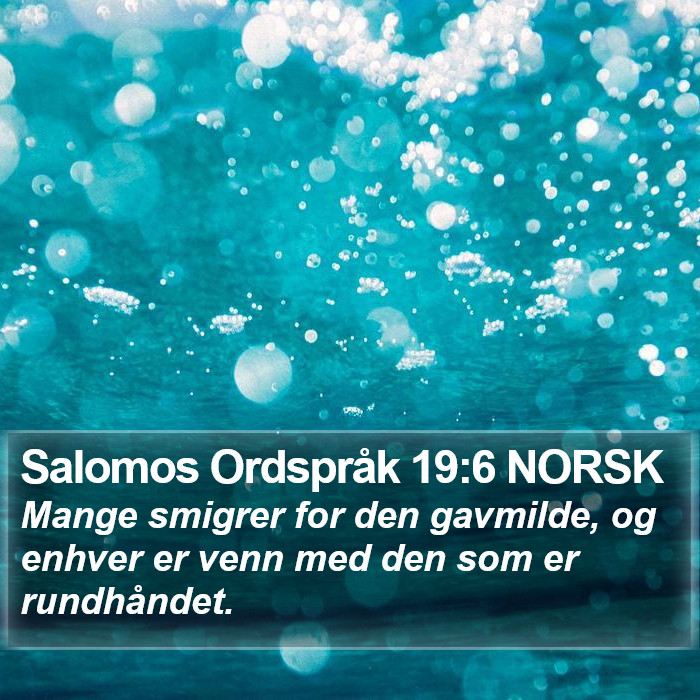 Salomos Ordspråk 19:6 NORSK Bible Study