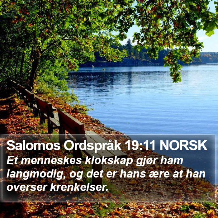 Salomos Ordspråk 19:11 NORSK Bible Study