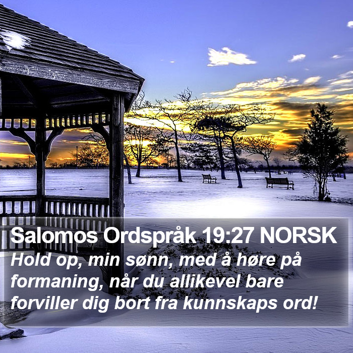 Salomos Ordspråk 19:27 NORSK Bible Study