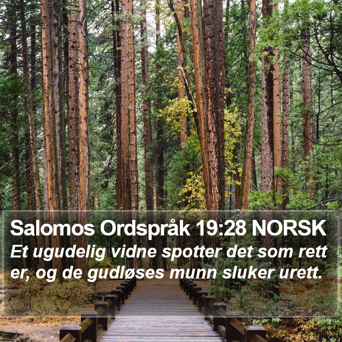 Salomos Ordspråk 19:28 NORSK Bible Study