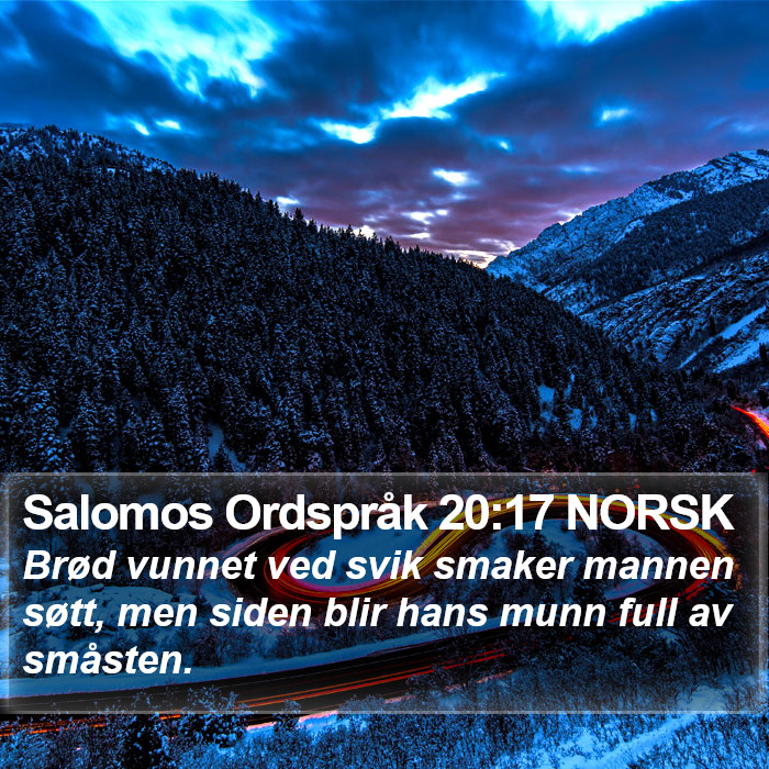 Salomos Ordspråk 20:17 NORSK Bible Study