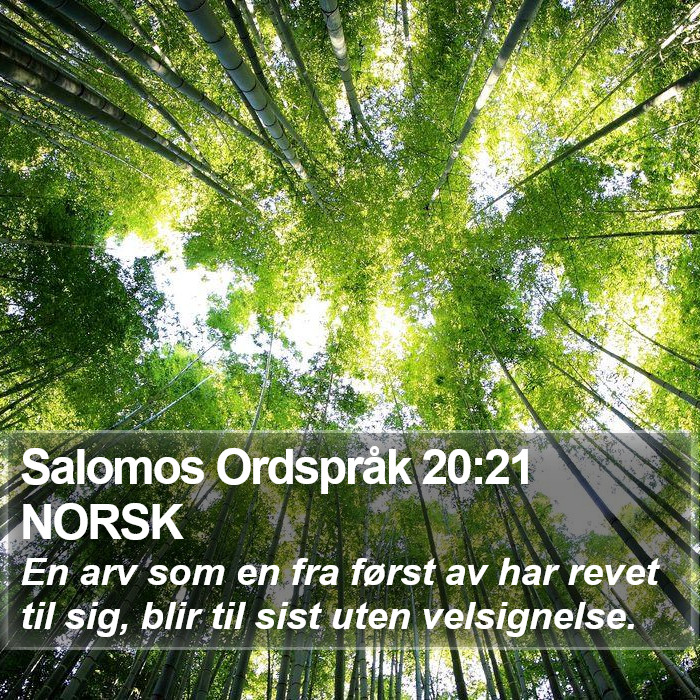 Salomos Ordspråk 20:21 NORSK Bible Study