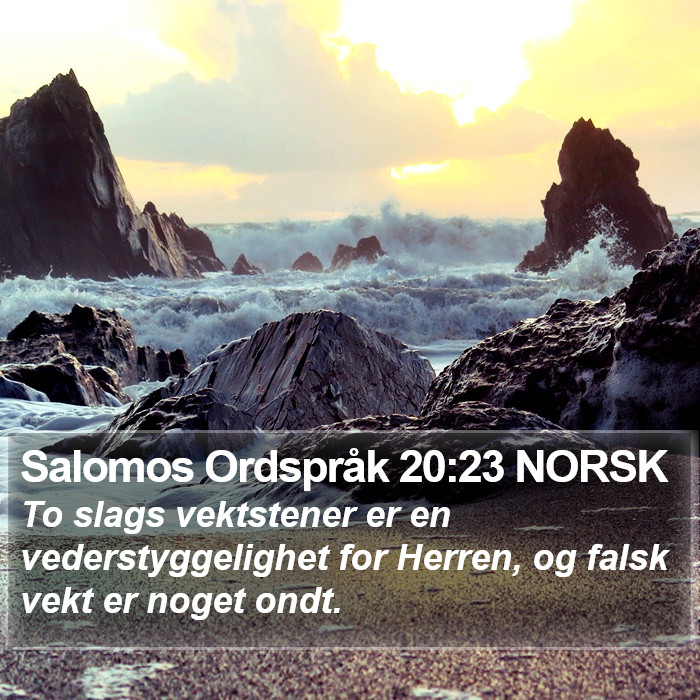 Salomos Ordspråk 20:23 NORSK Bible Study