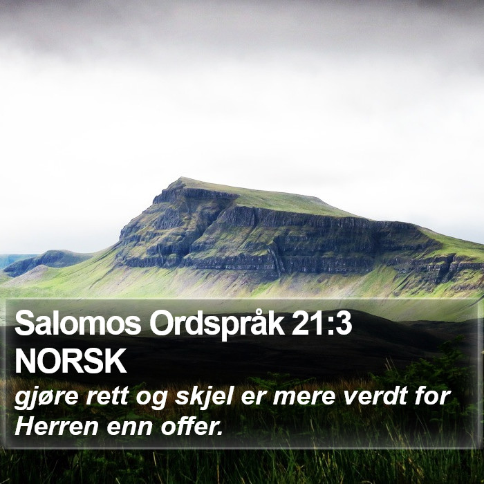 Salomos Ordspråk 21:3 NORSK Bible Study