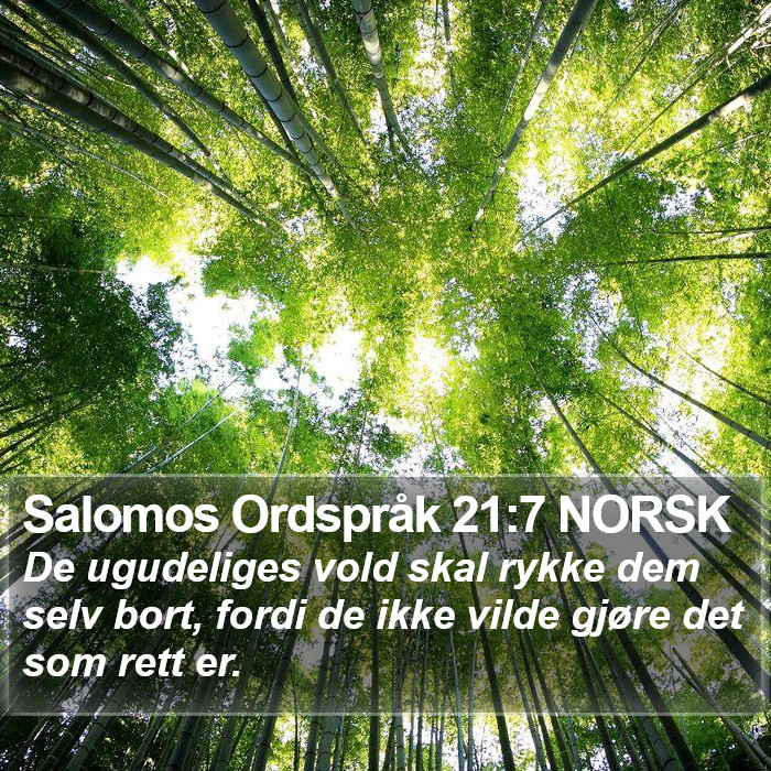 Salomos Ordspråk 21:7 NORSK Bible Study