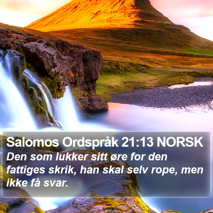 Salomos Ordspråk 21:13 NORSK Bible Study