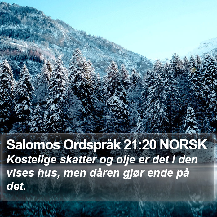 Salomos Ordspråk 21:20 NORSK Bible Study