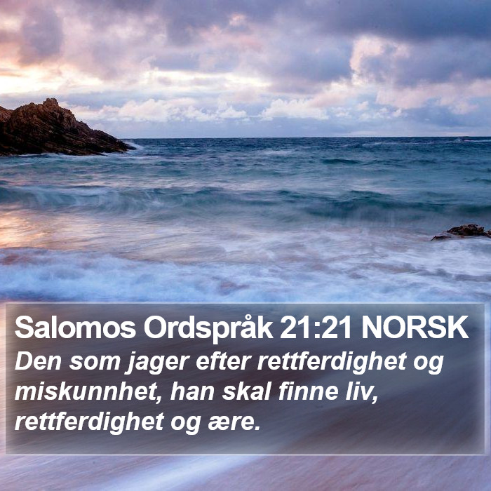 Salomos Ordspråk 21:21 NORSK Bible Study