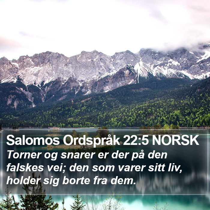 Salomos Ordspråk 22:5 NORSK Bible Study