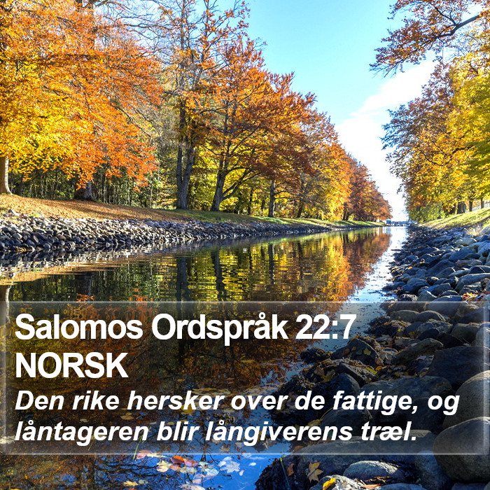 Salomos Ordspråk 22:7 NORSK Bible Study