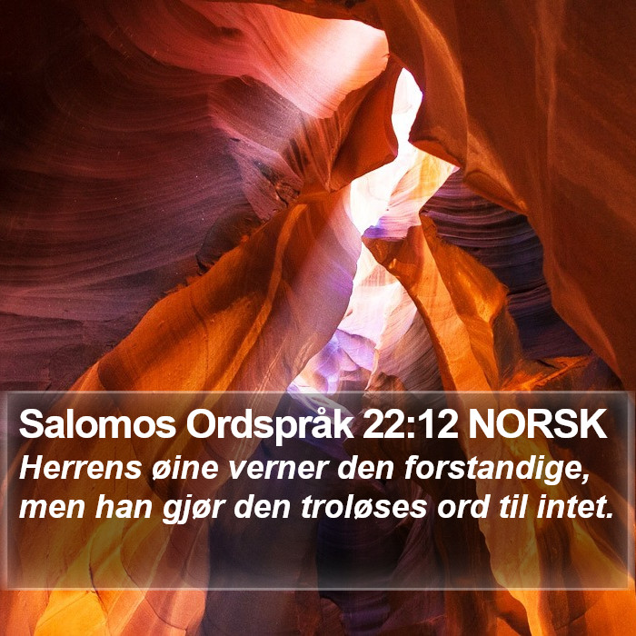 Salomos Ordspråk 22:12 NORSK Bible Study