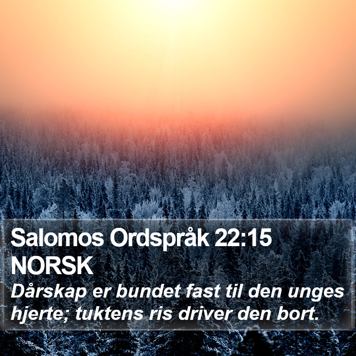 Salomos Ordspråk 22:15 NORSK Bible Study