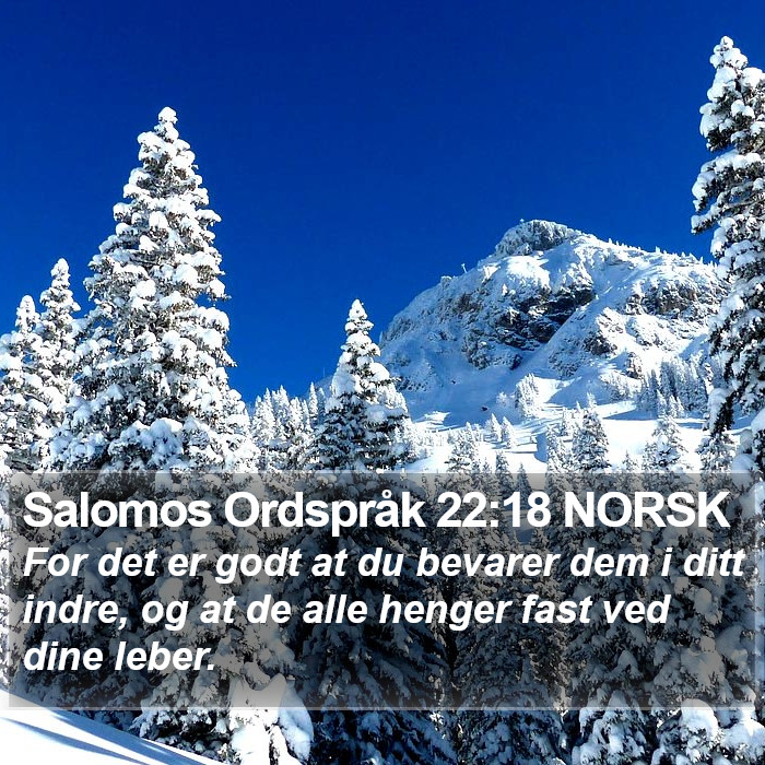 Salomos Ordspråk 22:18 NORSK Bible Study