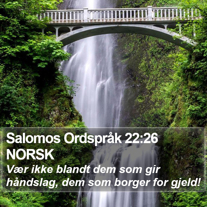 Salomos Ordspråk 22:26 NORSK Bible Study