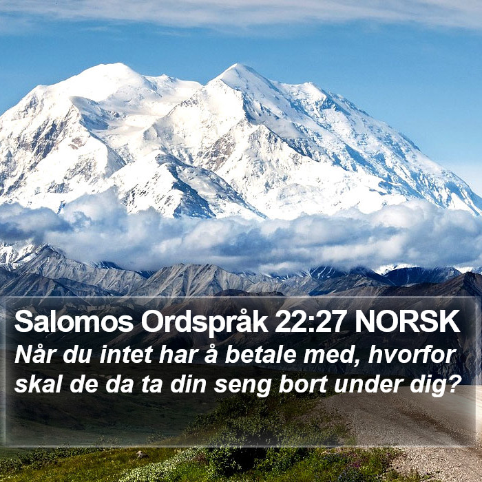 Salomos Ordspråk 22:27 NORSK Bible Study