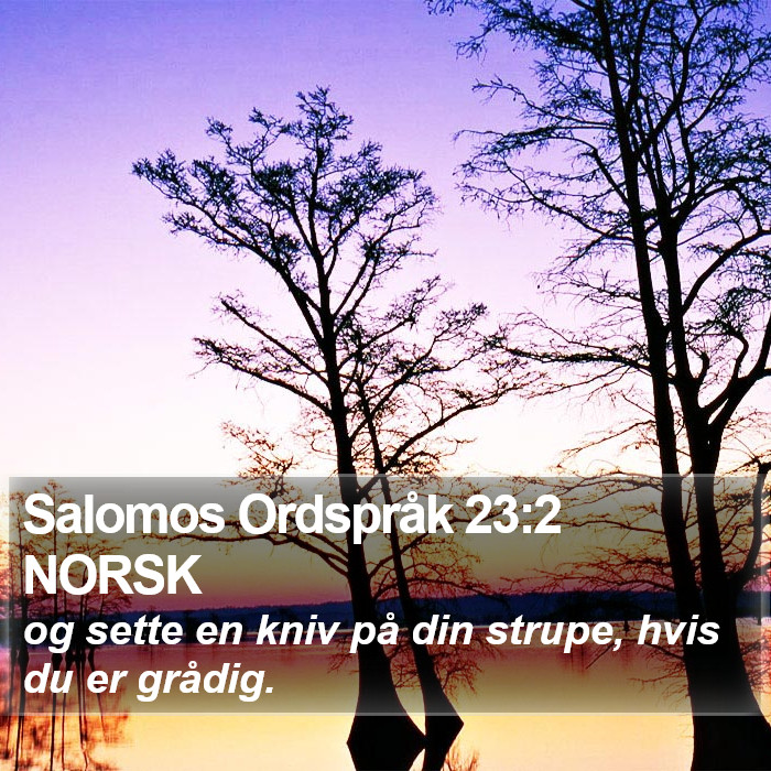Salomos Ordspråk 23:2 NORSK Bible Study