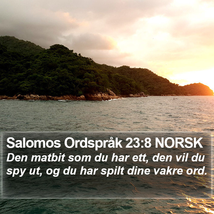 Salomos Ordspråk 23:8 NORSK Bible Study