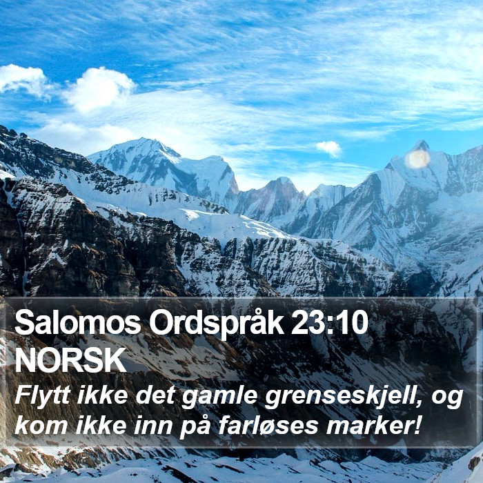 Salomos Ordspråk 23:10 NORSK Bible Study