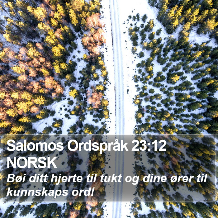 Salomos Ordspråk 23:12 NORSK Bible Study