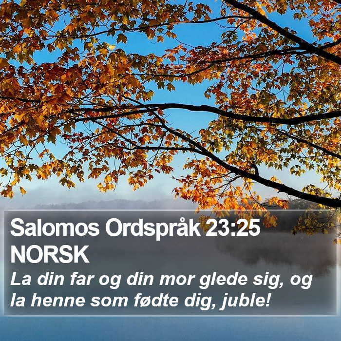 Salomos Ordspråk 23:25 NORSK Bible Study