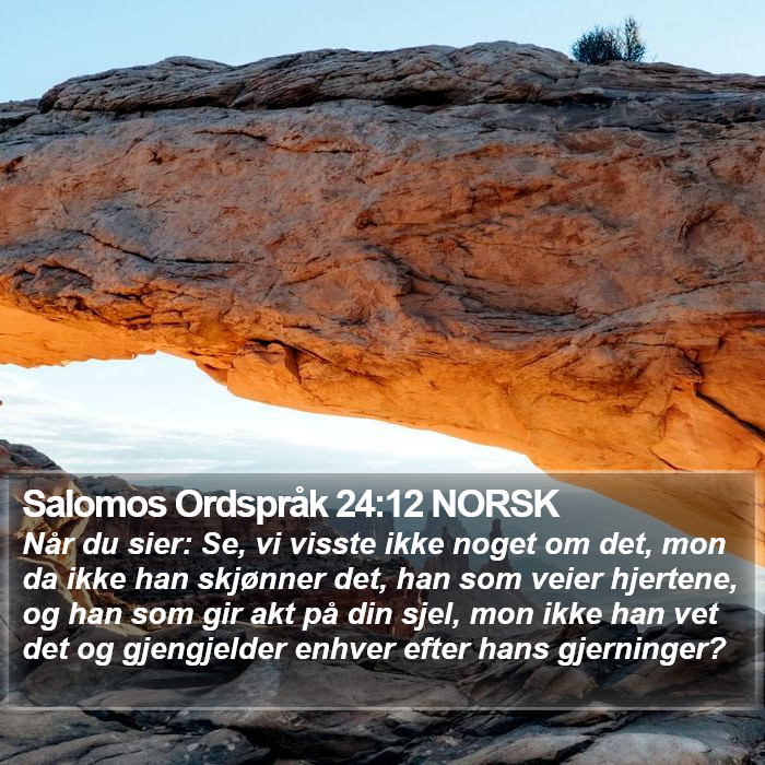 Salomos Ordspråk 24:12 NORSK Bible Study