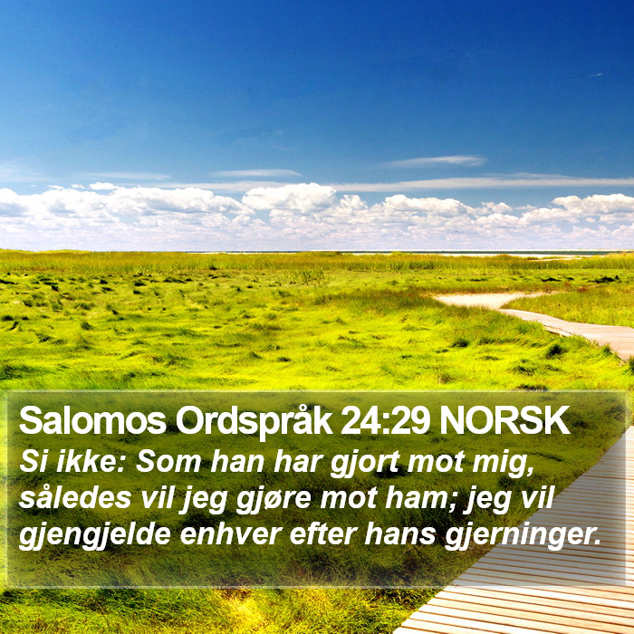 Salomos Ordspråk 24:29 NORSK Bible Study