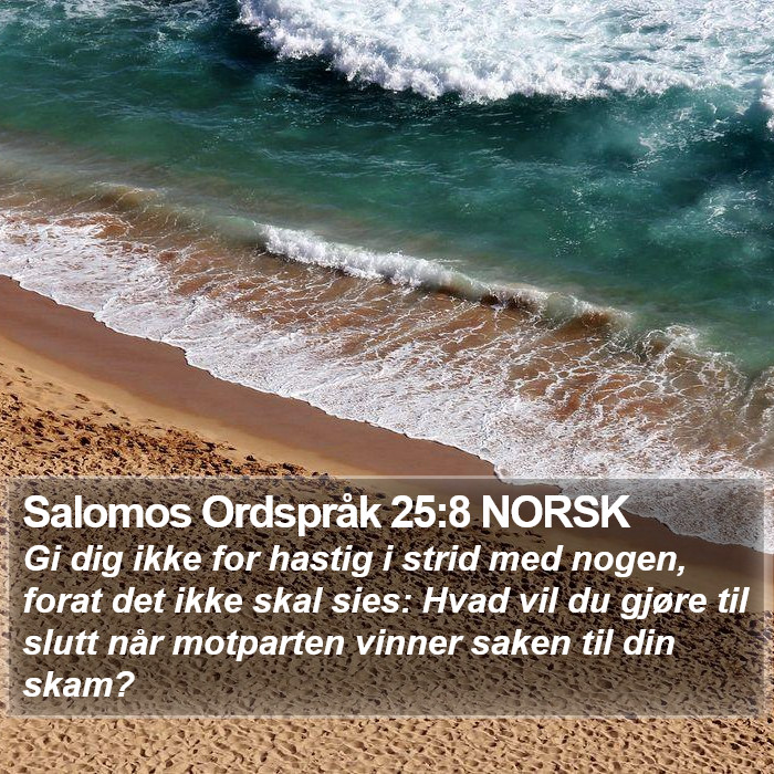 Salomos Ordspråk 25:8 NORSK Bible Study