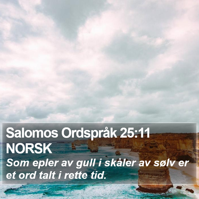 Salomos Ordspråk 25:11 NORSK Bible Study