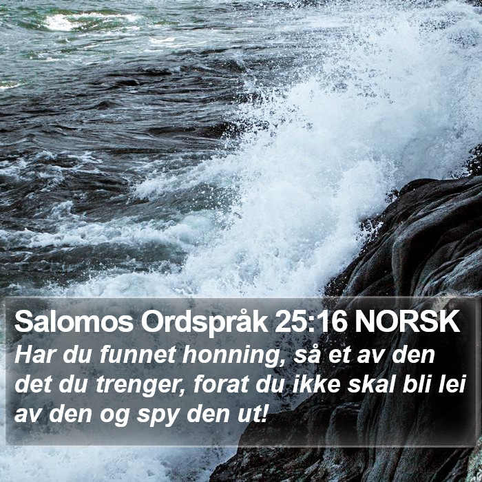 Salomos Ordspråk 25:16 NORSK Bible Study