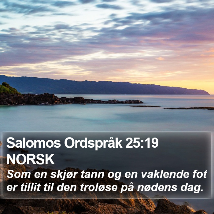 Salomos Ordspråk 25:19 NORSK Bible Study