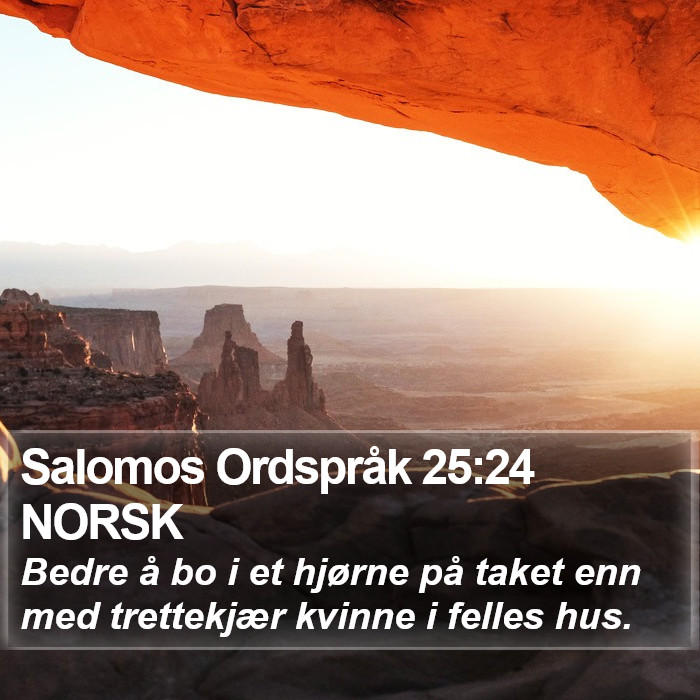 Salomos Ordspråk 25:24 NORSK Bible Study