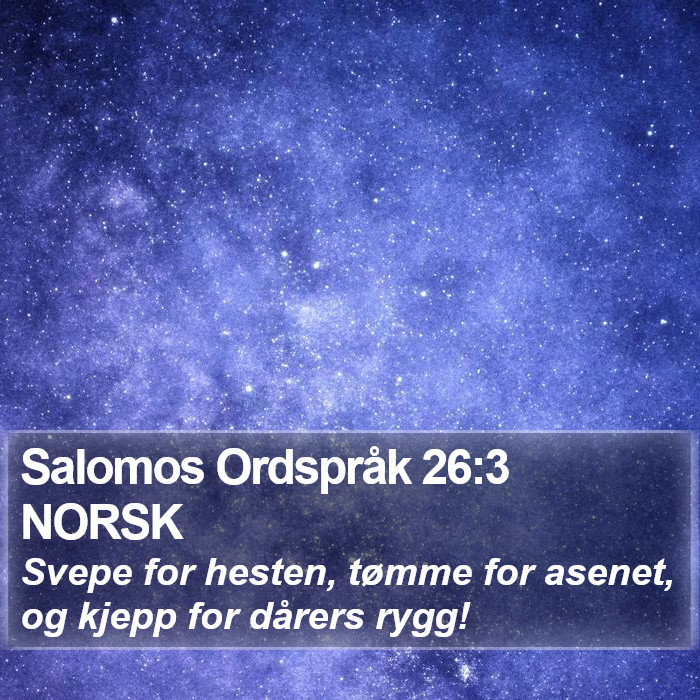 Salomos Ordspråk 26:3 NORSK Bible Study