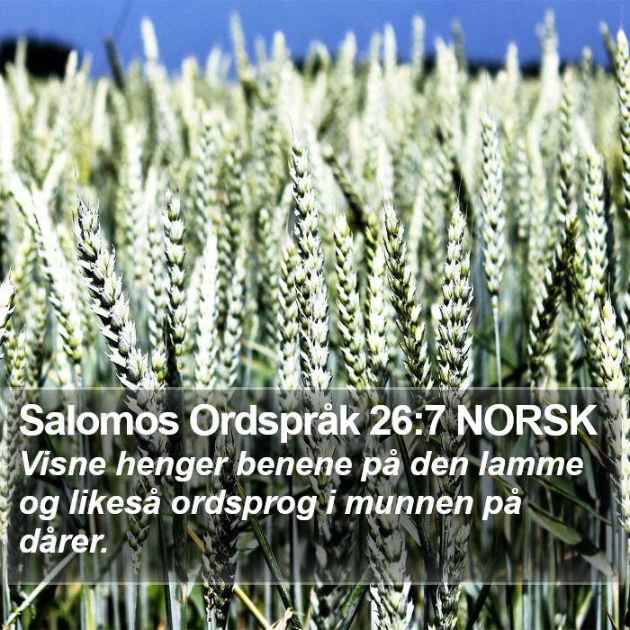 Salomos Ordspråk 26:7 NORSK Bible Study