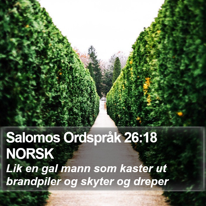 Salomos Ordspråk 26:18 NORSK Bible Study