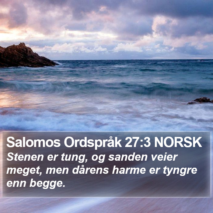 Salomos Ordspråk 27:3 NORSK Bible Study