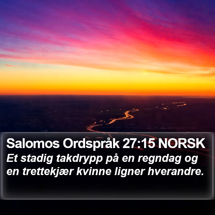 Salomos Ordspråk 27:15 NORSK Bible Study