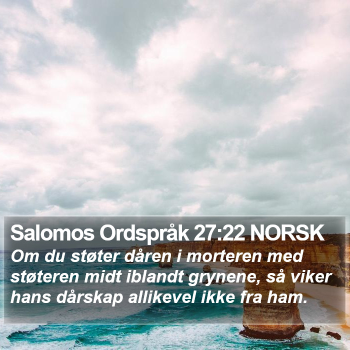 Salomos Ordspråk 27:22 NORSK Bible Study