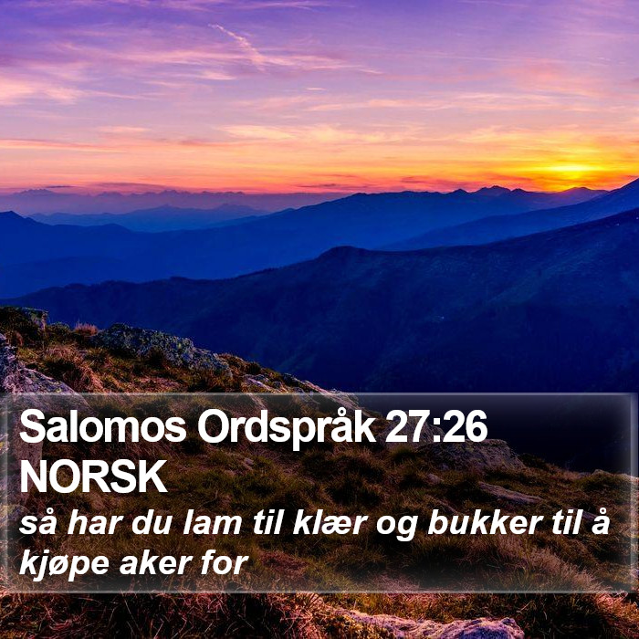 Salomos Ordspråk 27:26 NORSK Bible Study