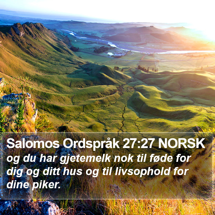 Salomos Ordspråk 27:27 NORSK Bible Study