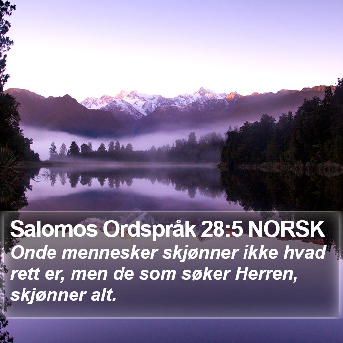 Salomos Ordspråk 28:5 NORSK Bible Study