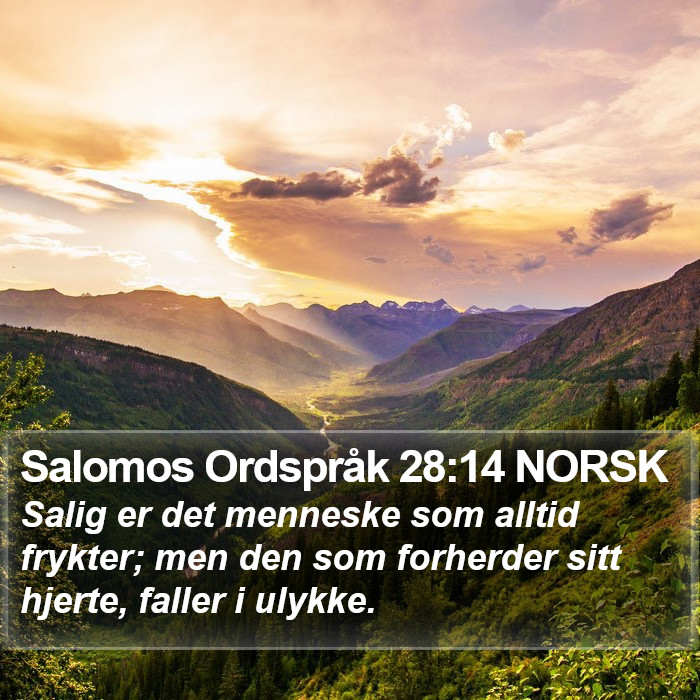 Salomos Ordspråk 28:14 NORSK Bible Study