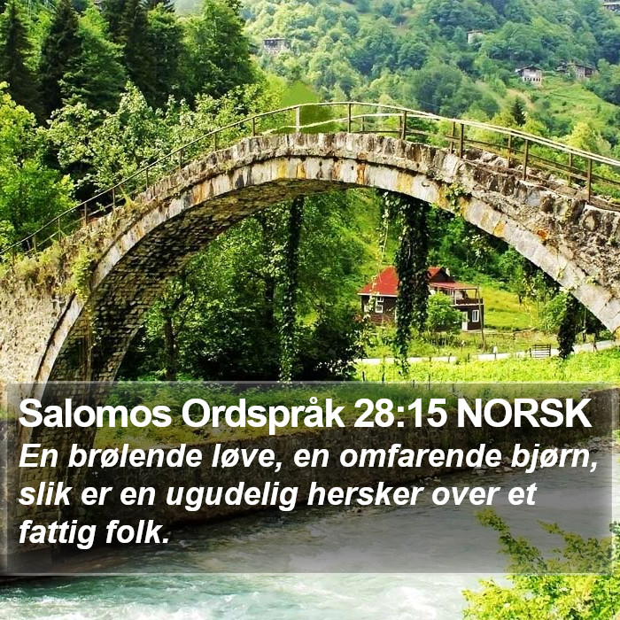 Salomos Ordspråk 28:15 NORSK Bible Study